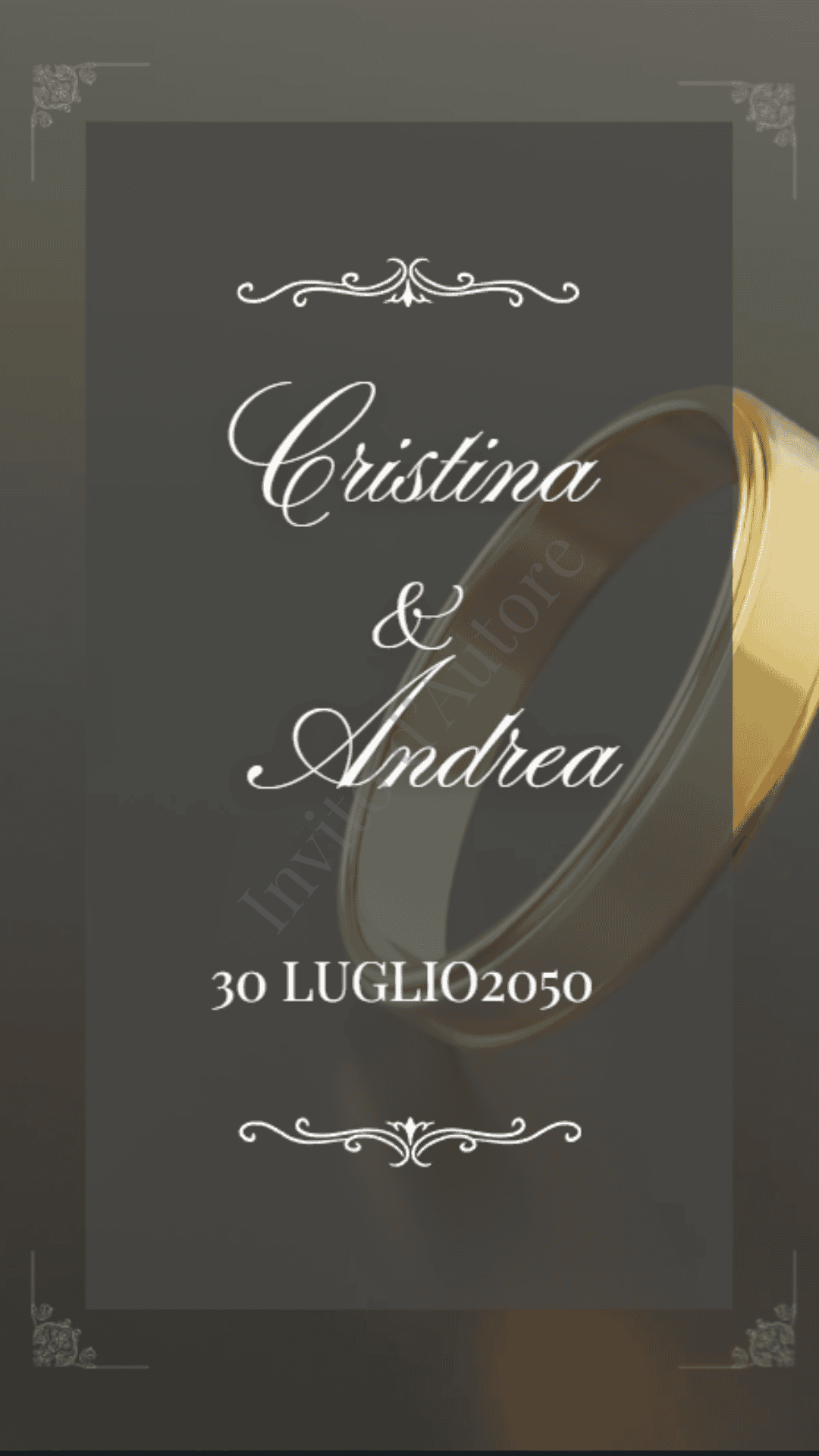 Immagine del prodotto: video invito digitale per matrimonio Eleganza in Grigio, elegante e personalizzato realizzato da Invito d’autore