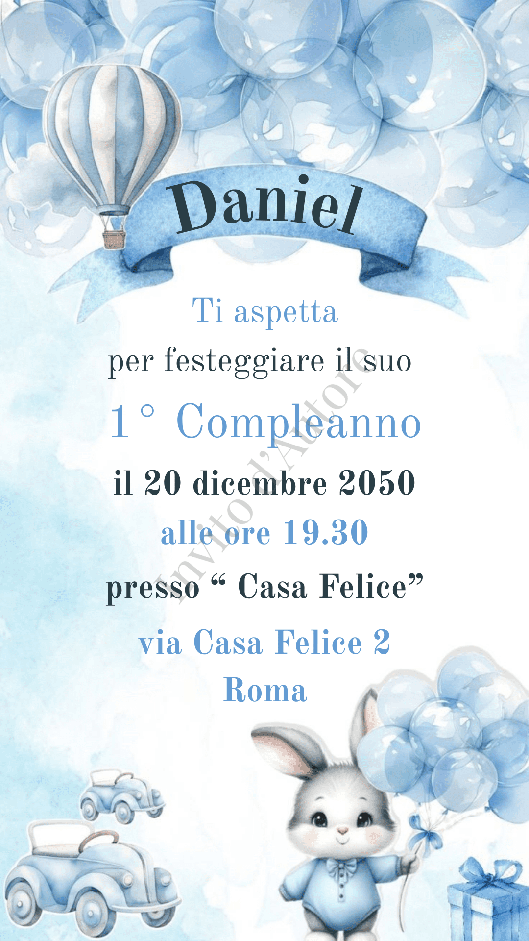 Compleanno bimbo soffio celeste